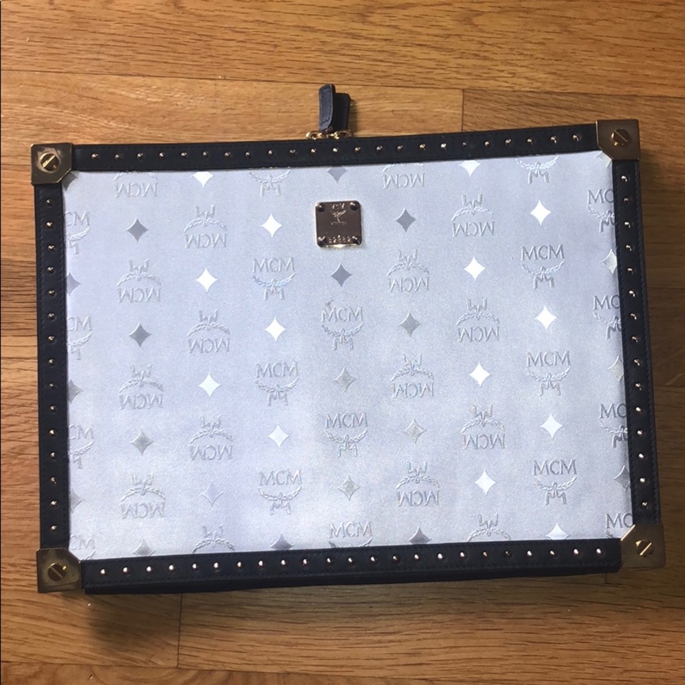 MCM Silver Document Holder Case / Clutch
